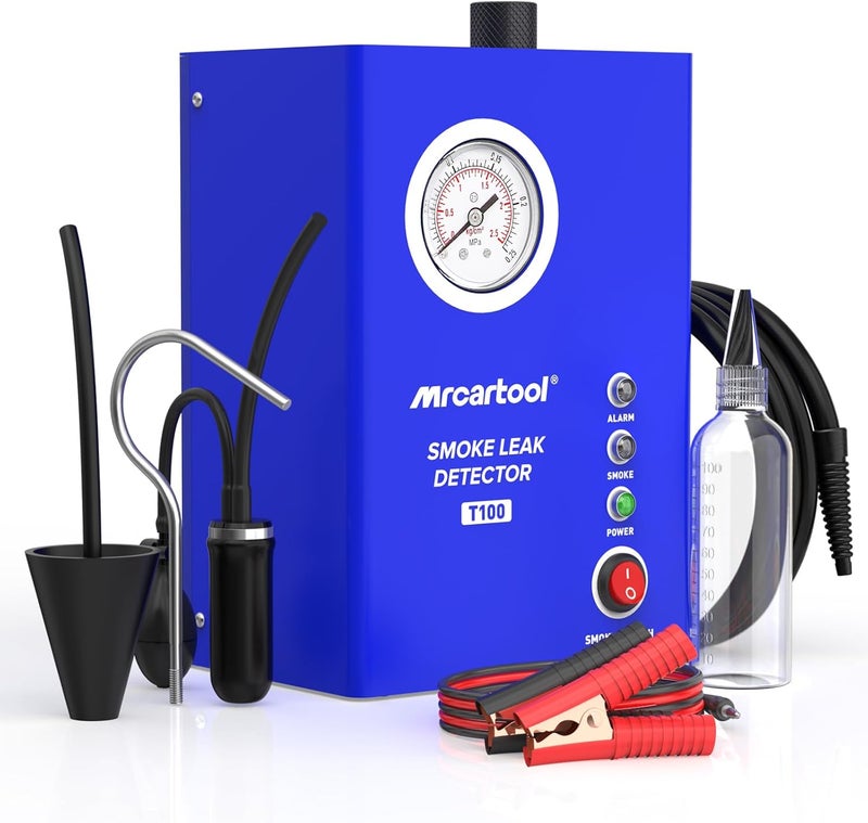 MRCARTOOL T100 Smoke Machine Leak Detector Automotive EVAP Smoke Leak Tester with Built-in Air Pump&Pressure Gauge, Leak Diagnostic Detector Tools Kit for All DC 12V Vehicles - Image 1